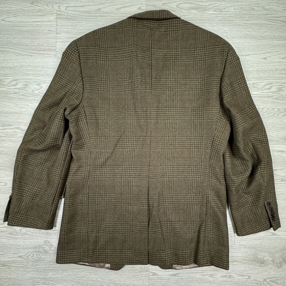 Chaps Ralph Lauren Men's Sport Coat Glen Plaid Wool Alpaca Brown 40R M(?) Blazer